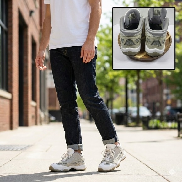 Air Jordan 11 Retro Low IE Light Orewood Brown White 919712-102 Men's Size 10